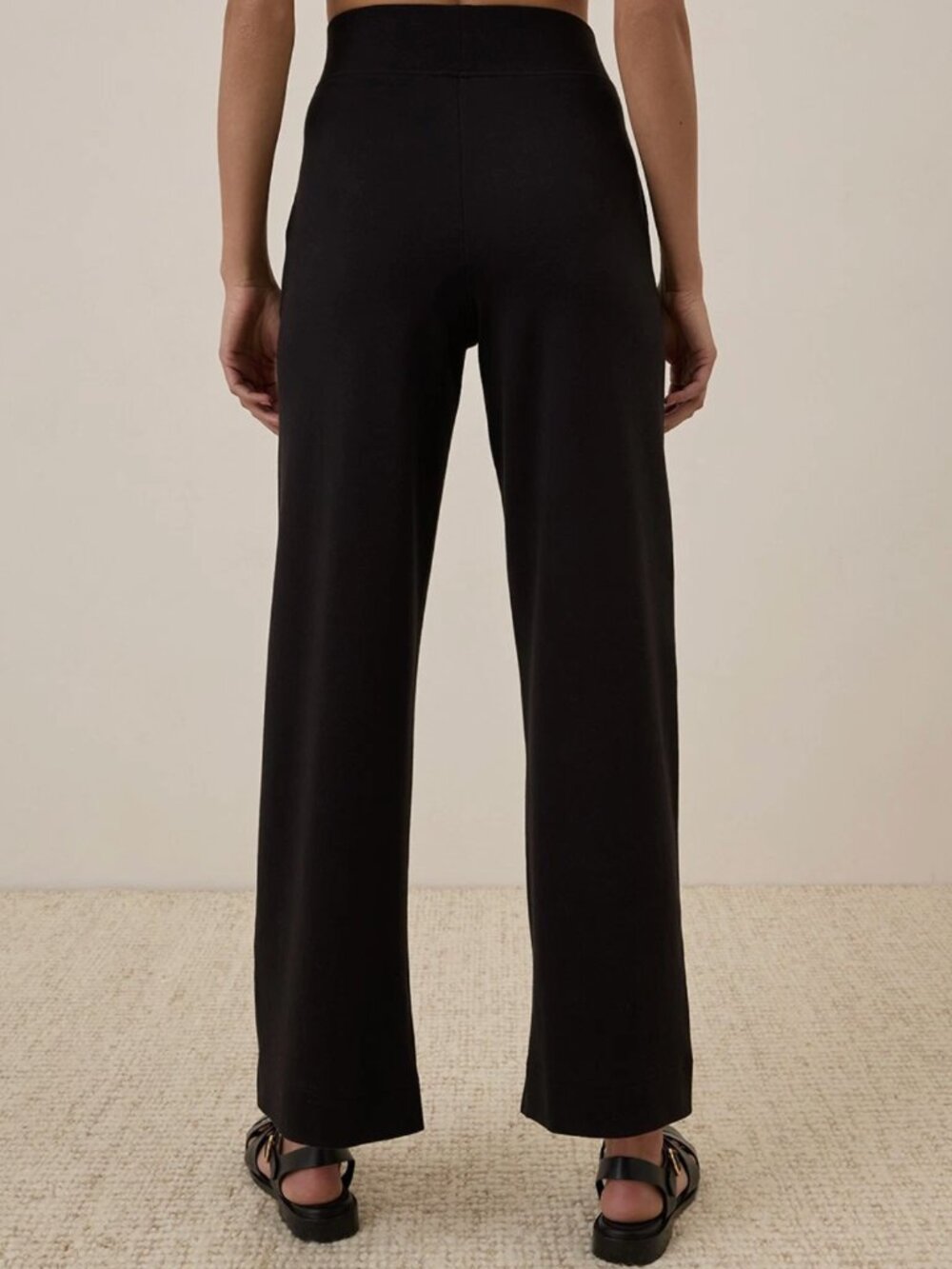 Pact Organic Airplane Wide Leg Pants Small Black 29" Inseam - Picture 3 of 7